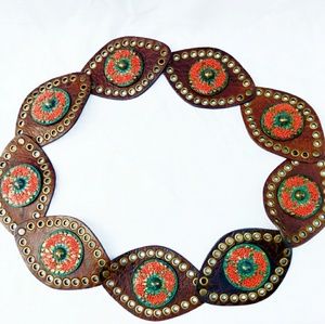 Streets Ahead for Free People Southwestern Boho Beaded Leather Belt
